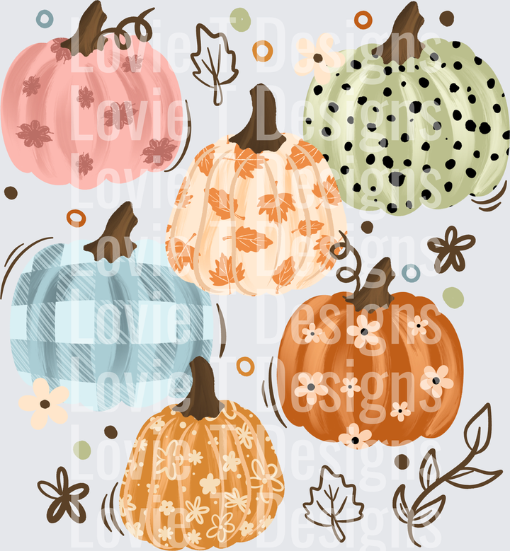 FALL PUMPKINS COLLAGE Fall DTF transfer design