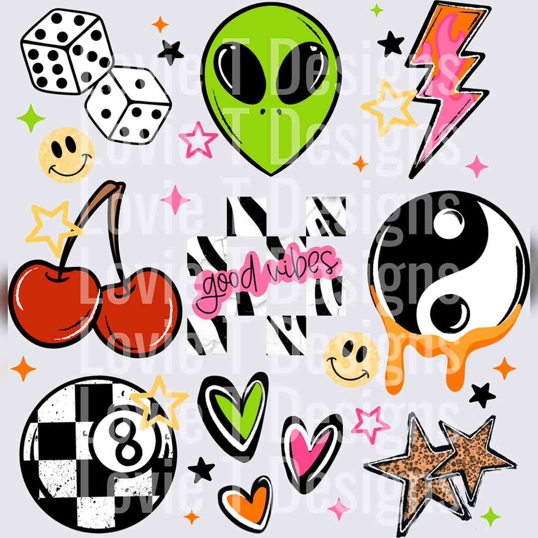 Good Vibes Collage – DTF Transfer – product image