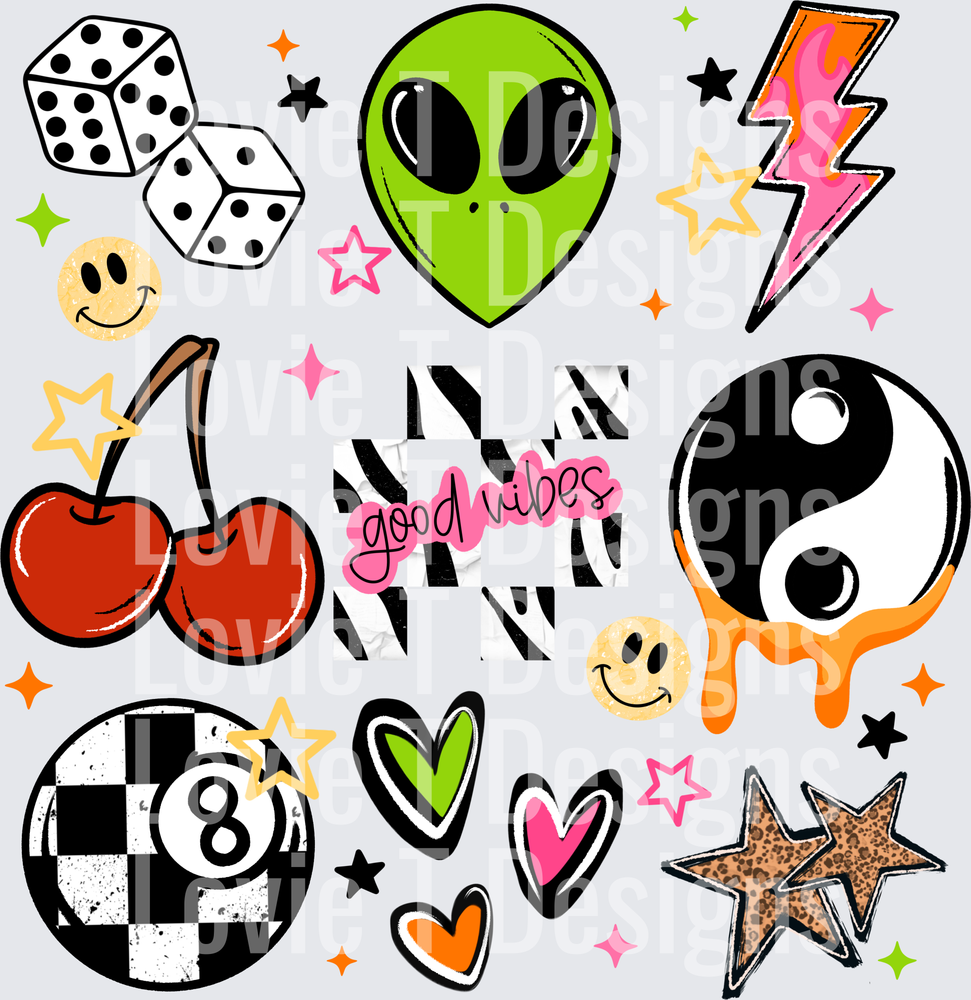 Good Vibes Collags everyday DTF transfer design