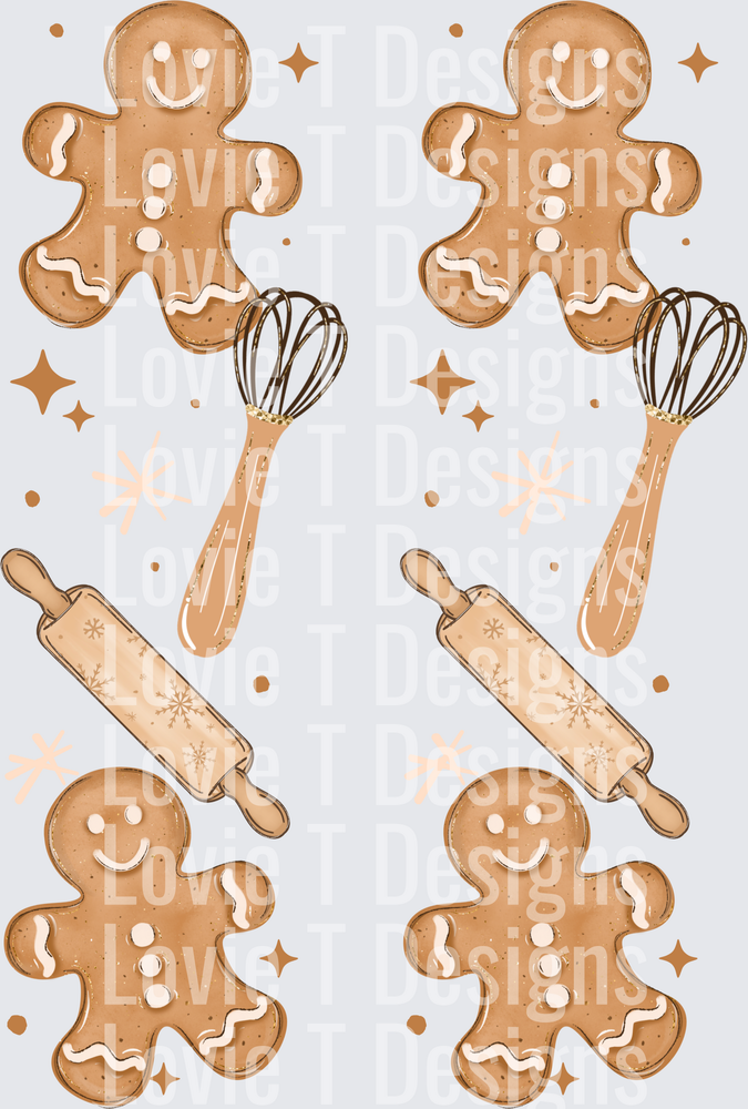 Gingerbread Recipe Sleeve DTF transfer design