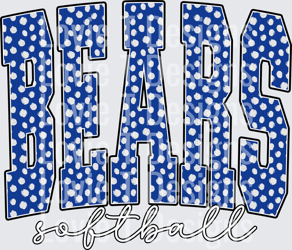 BEARS SOFTBALL BLUE DOT