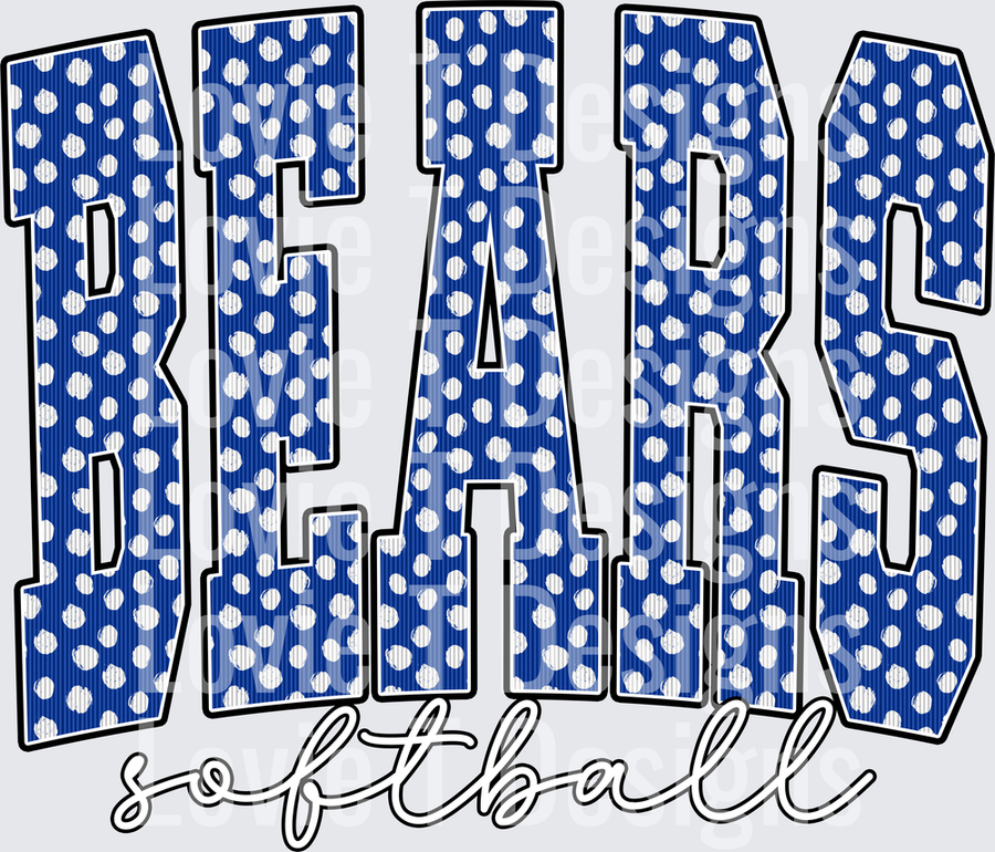 BEARS SOFTBALL BLUE DOT