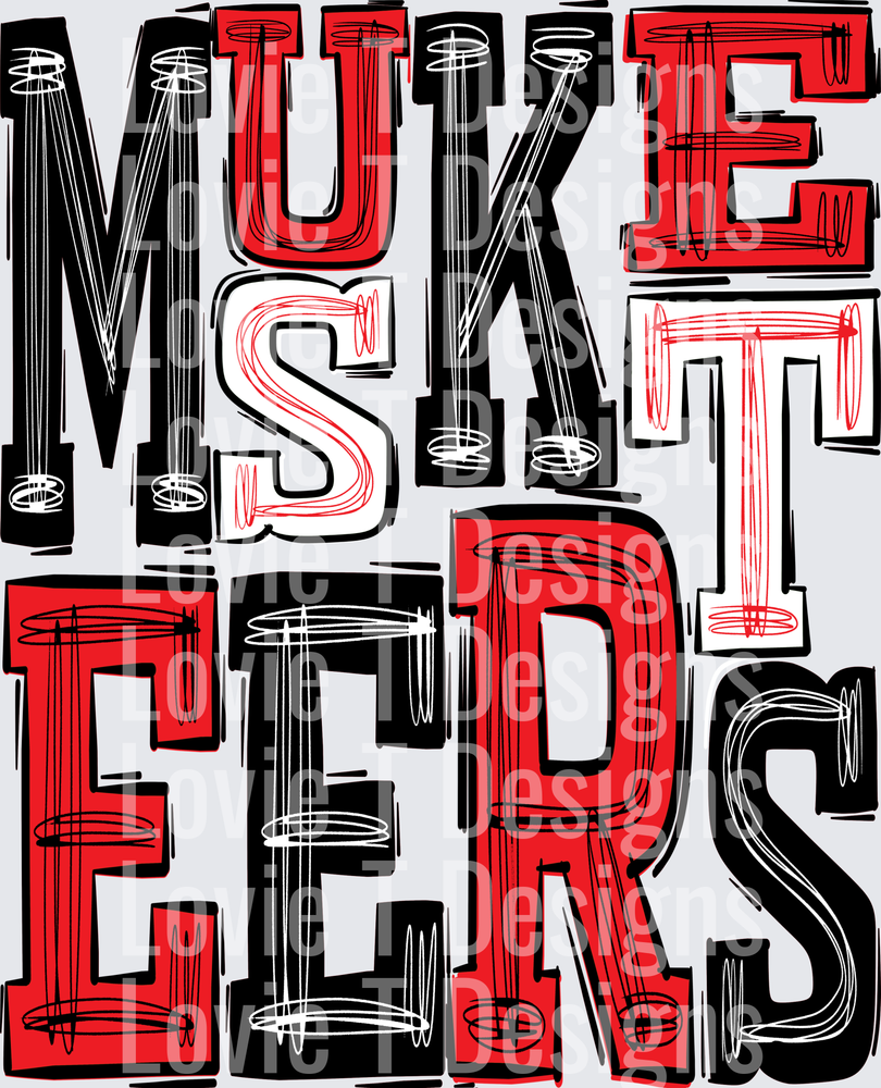 MUSKETEERS BLACK RED AND WHITE CUSTOM