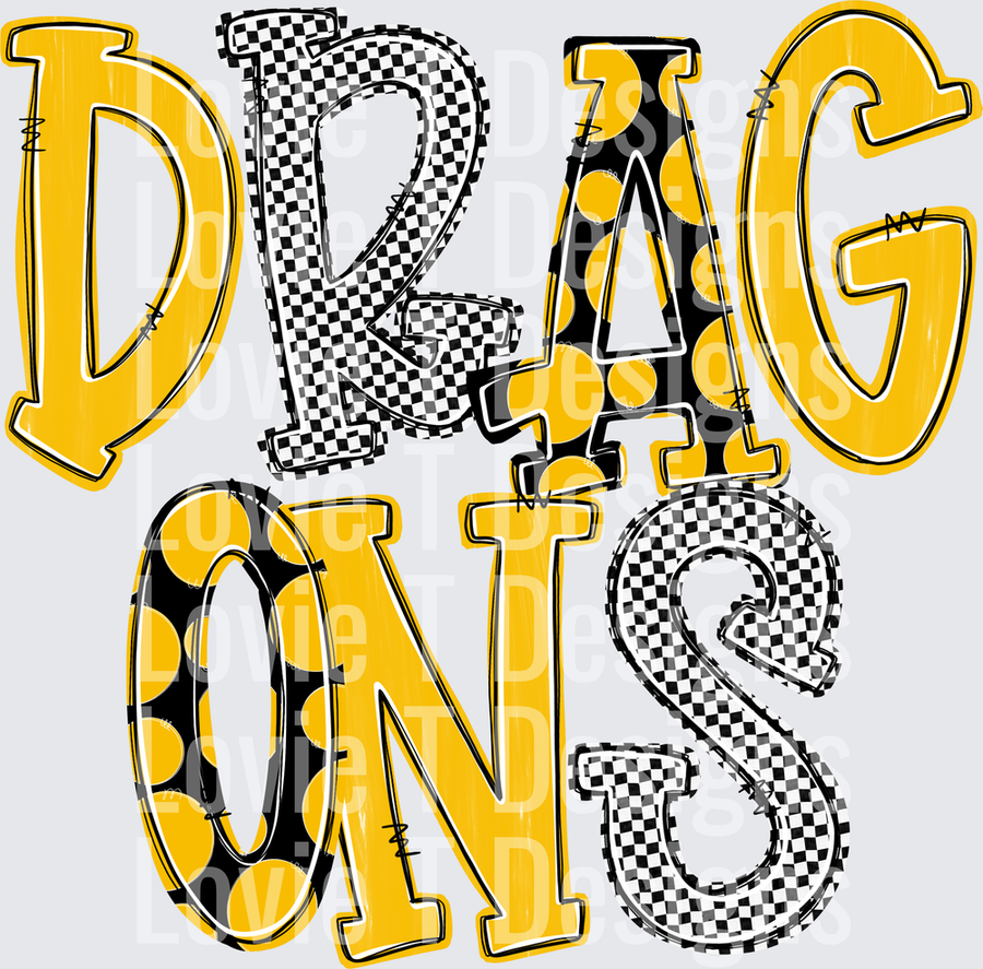 DRAGONS YELLOW AND BLACK DOT