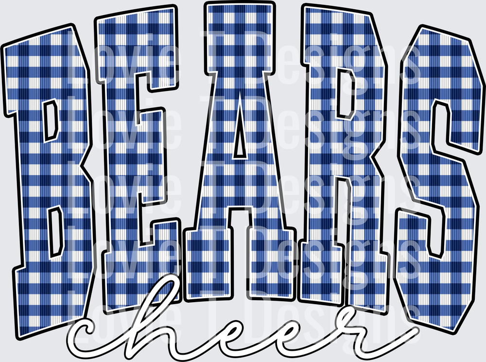 BEARS CHEER ROYAL GINGHAM