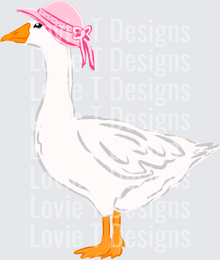 Girl Duck summer DTF transfer design
