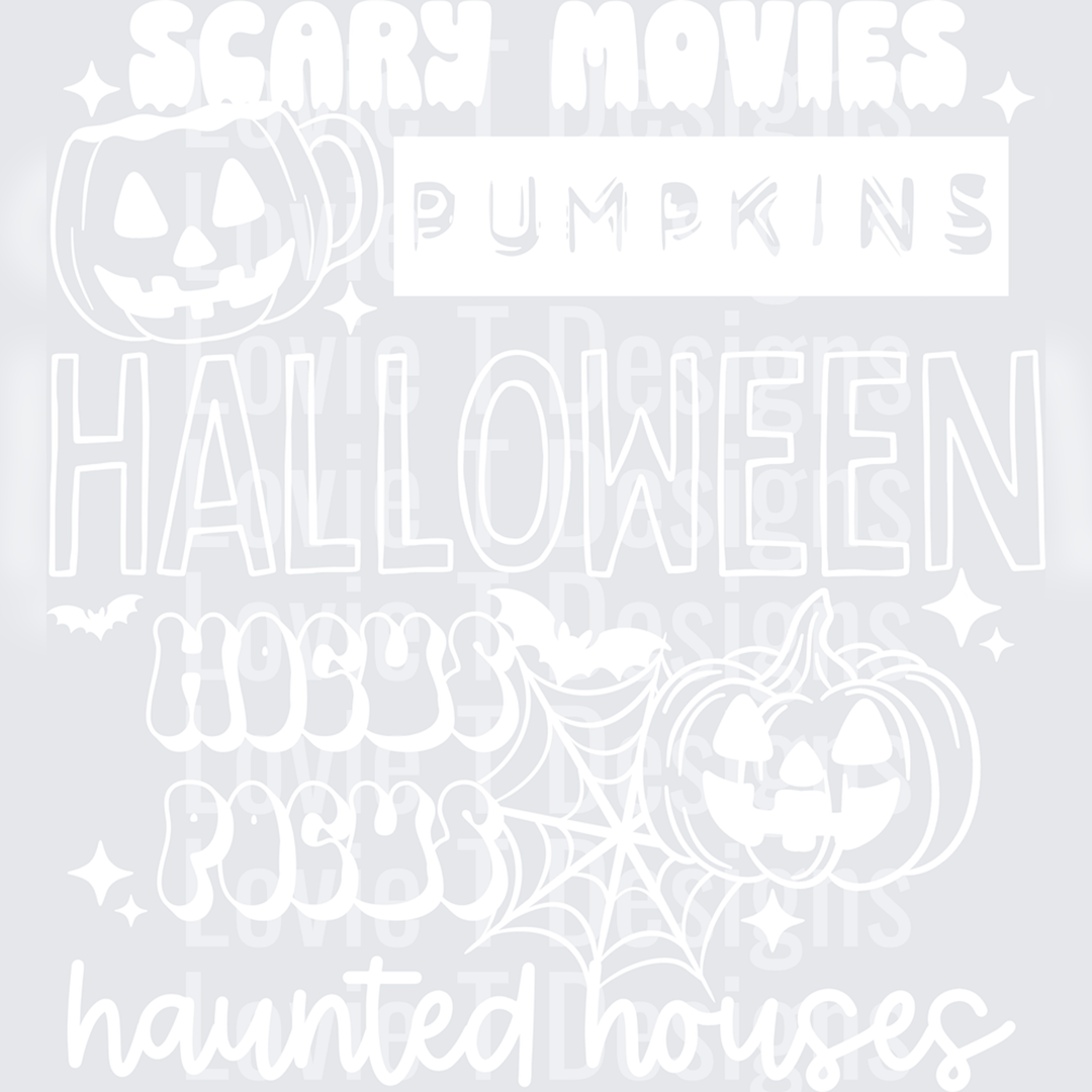 Halloween Things Single Color White – DTF Transfer – product image