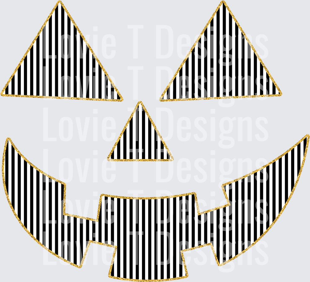 Striped Face Halloween DTF transfer design