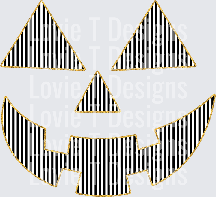 Striped Face Halloween DTF transfer design