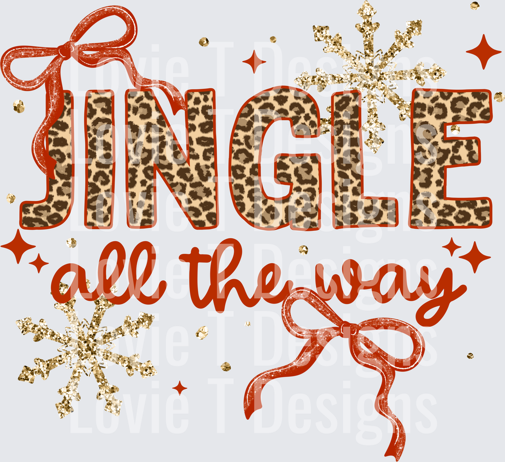 Leopard Jingle All the Way DTF transfer design
