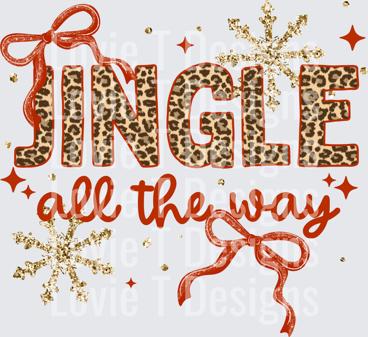 Leopard Jingle All the Way DTF transfer design