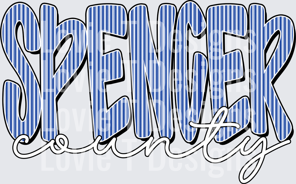 CUSTOM SEERSUCKER SPENCER COUNTY ROYAL BLUE