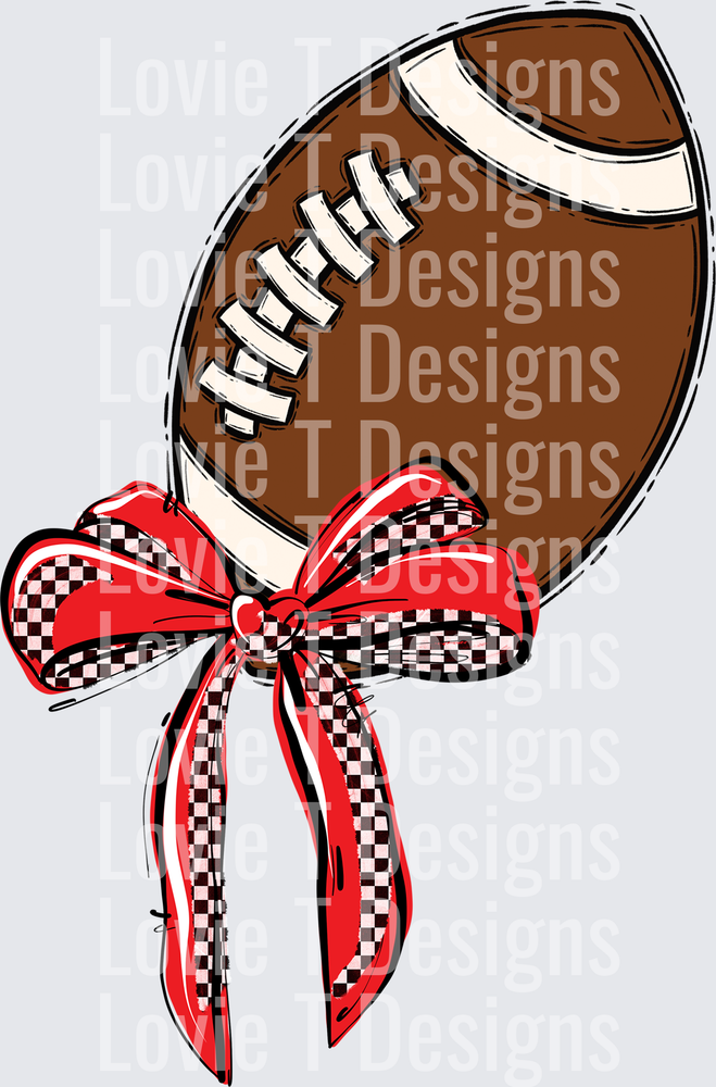 FOOTBALL + RED BOW POCKET