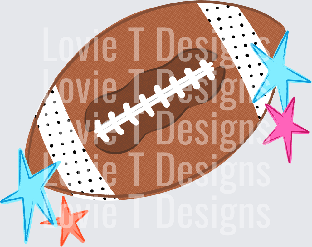 FOOTBALL POCKET WITH STARS football DTF transfer design