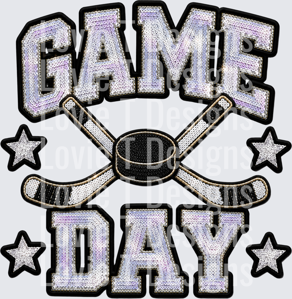 GAME DAY FAUX SEQUIN HOCKEY