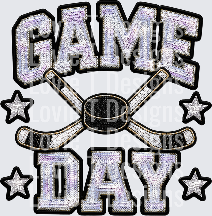 GAME DAY FAUX SEQUIN HOCKEY