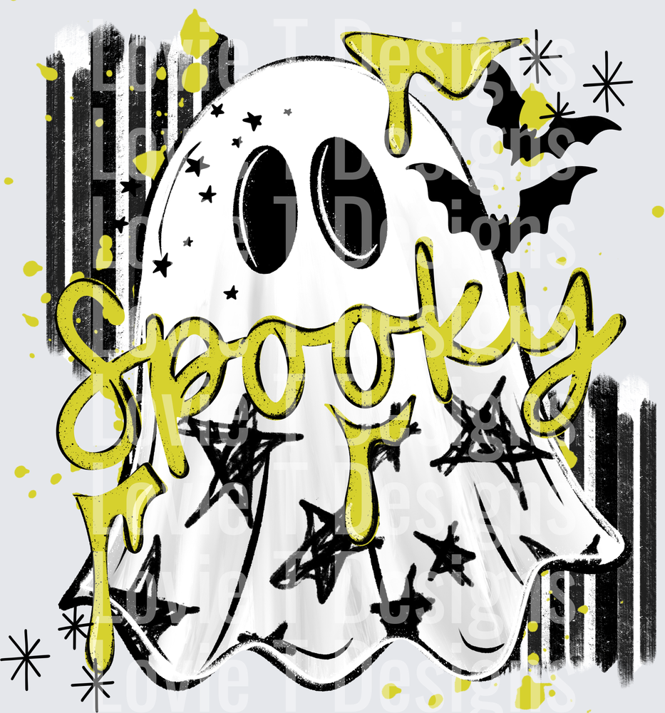 SPOOKY GHOST Halloween DTF transfer design