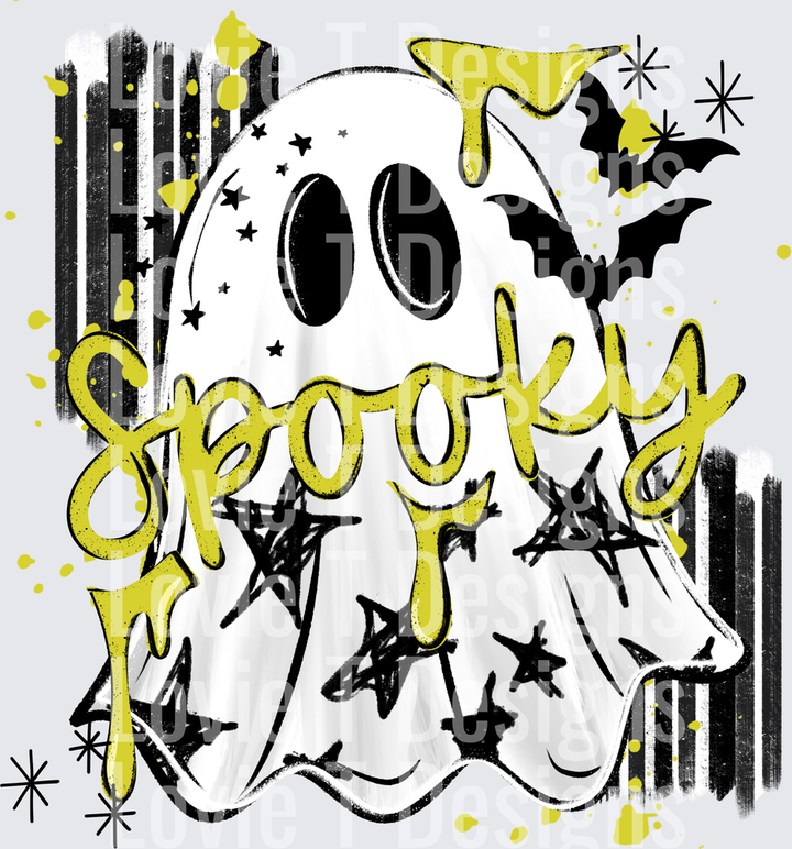 SPOOKY GHOST Halloween DTF transfer design
