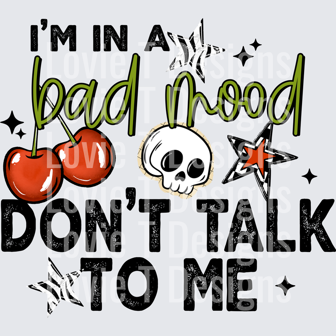 In a Bad Mood Black – DTF Transfer – product image