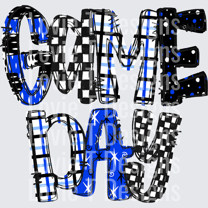 Game Day Word Art Blue – DTF Transfer – product image