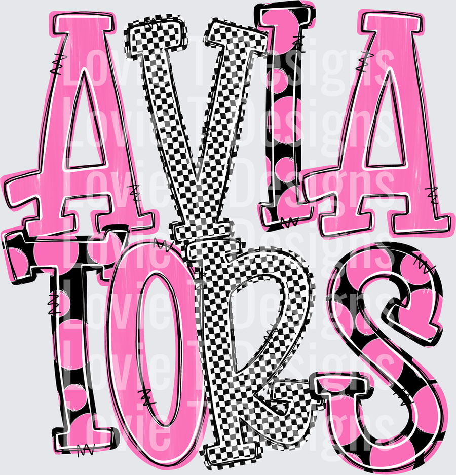 AVIATORS PINK AND BLACK DOT