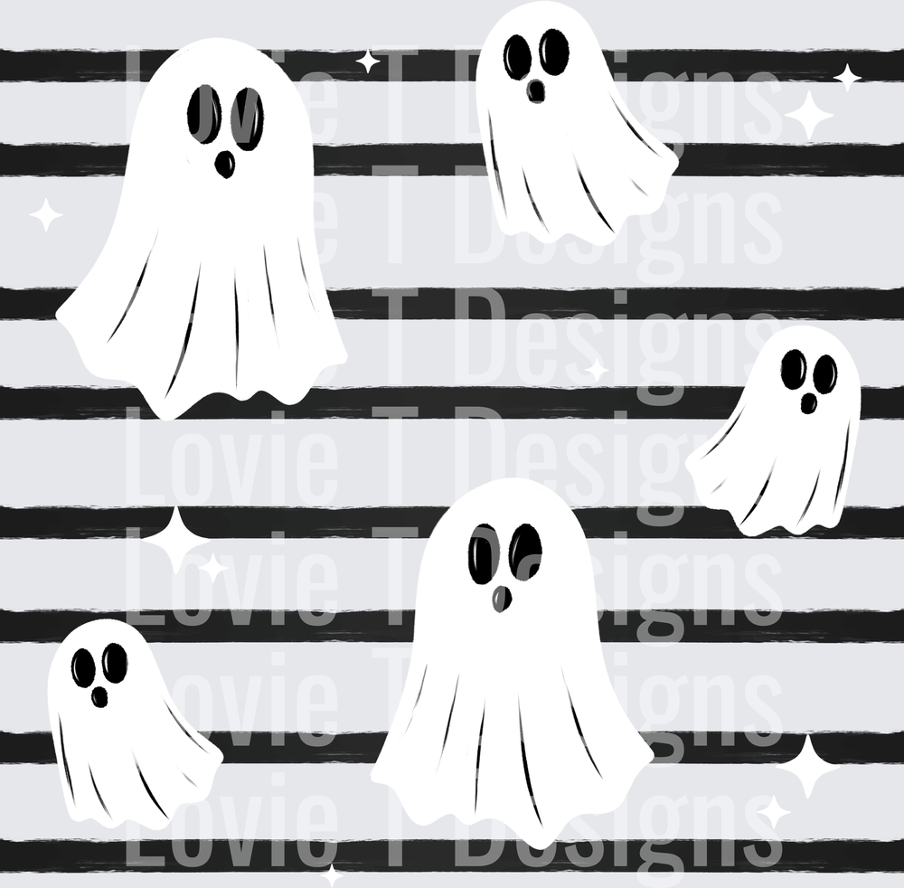 Ghost Stripe Halloween DTF transfer design