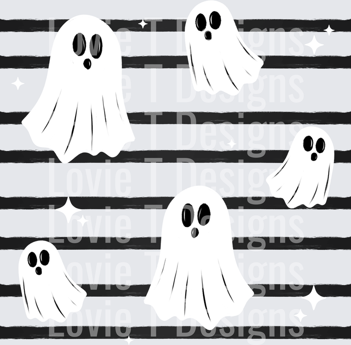Ghost Stripe Halloween DTF transfer design