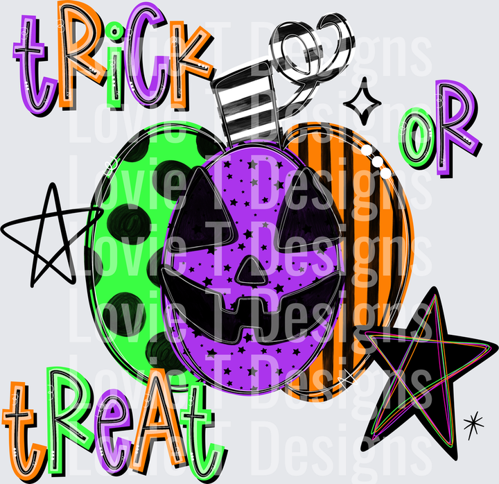 Trick Or Treat DTF transfer