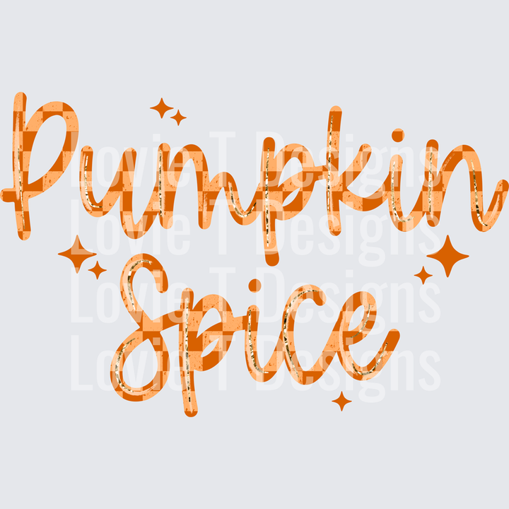 Pumpkin Spice Checker – DTF Transfer