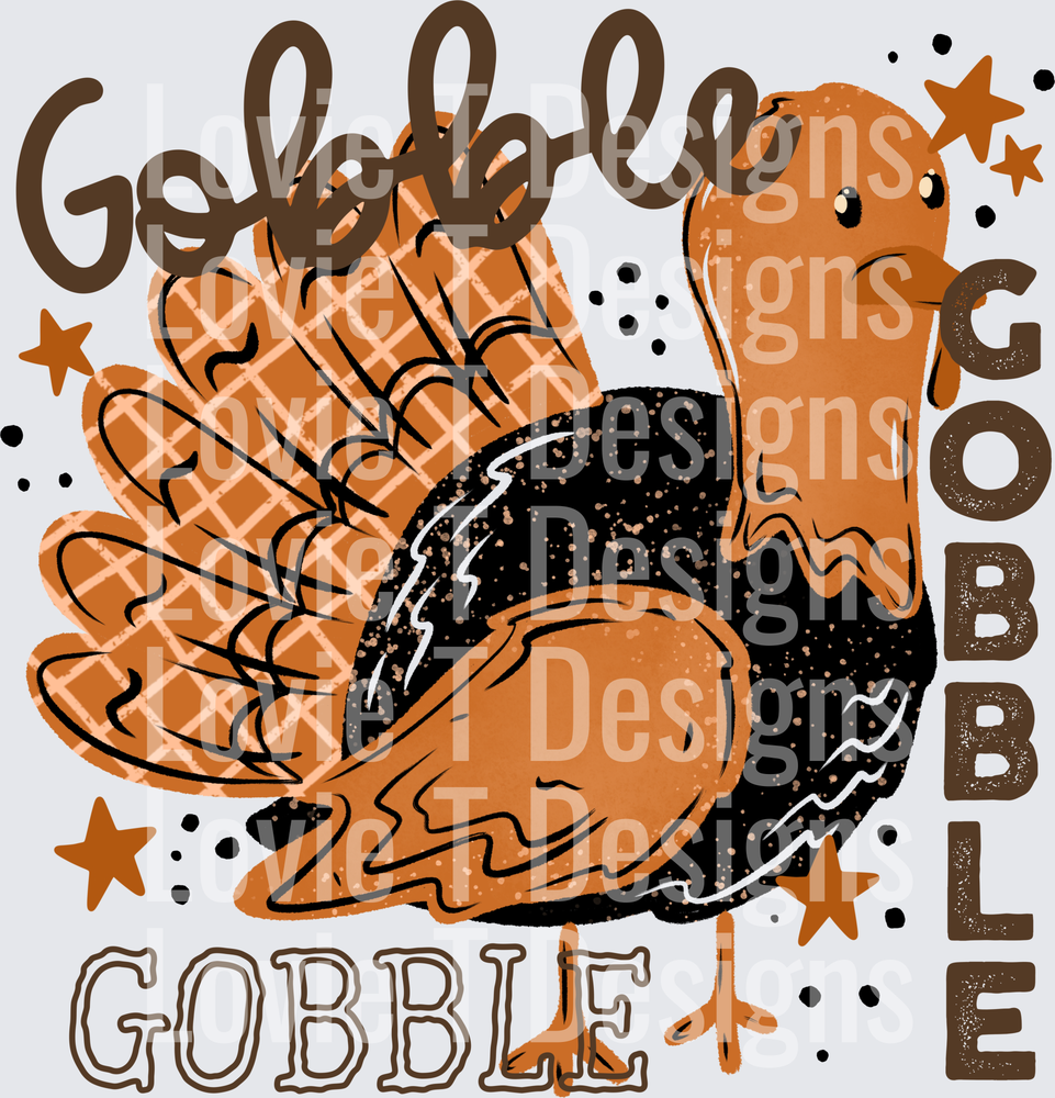 Gobble Gobble Turkey DTF transfer design