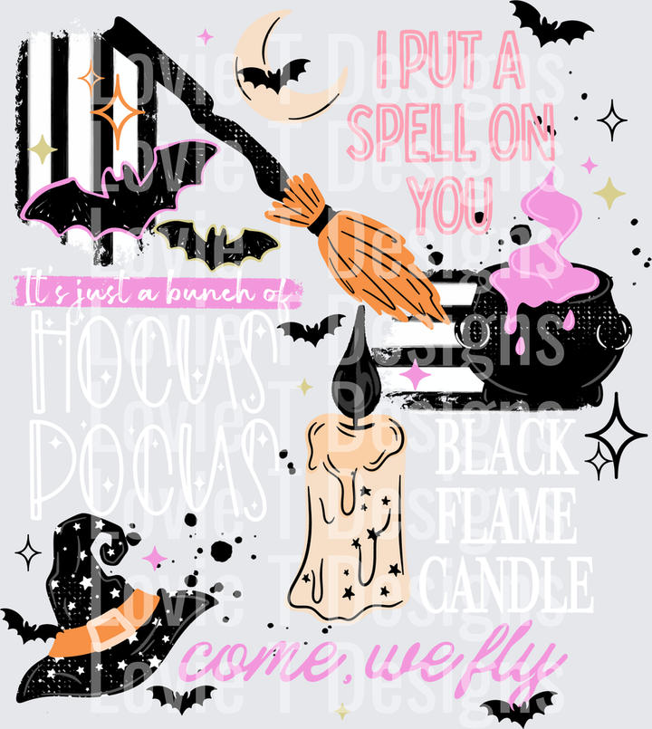 HP Collage Halloween DTF transfer design