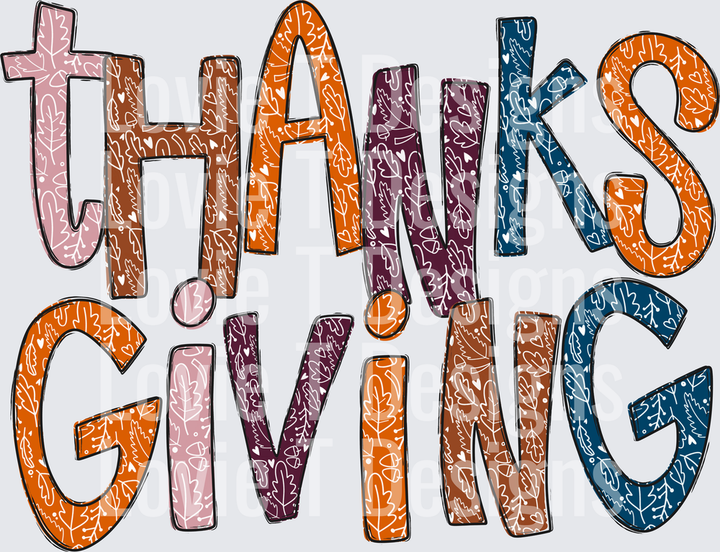 Thanksgiving DTF transfer design