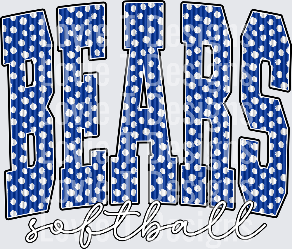 BEARS SOFTBALL ROYAL DOT