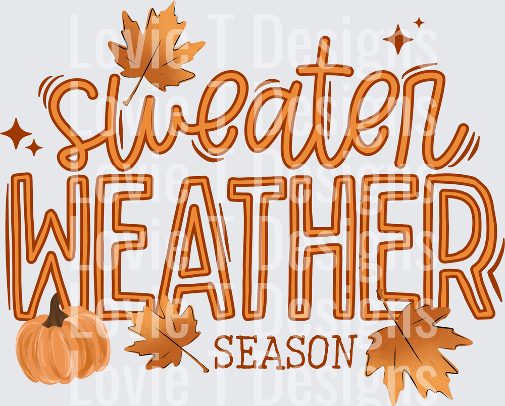 SWEATER WEATHER SEASON fall DTF transfer design