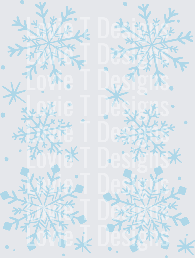 Baby It's Cold Outside Snowflake Sleeves (Light Blue) DTF transfer design