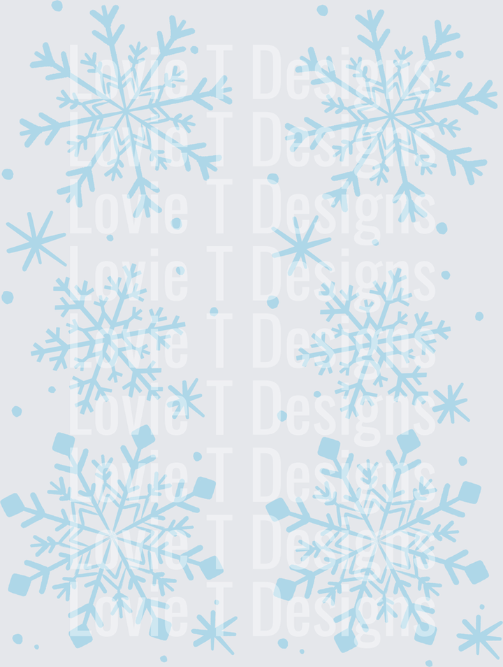 Baby It's Cold Outside Snowflake Sleeves (Light Blue) DTF transfer design