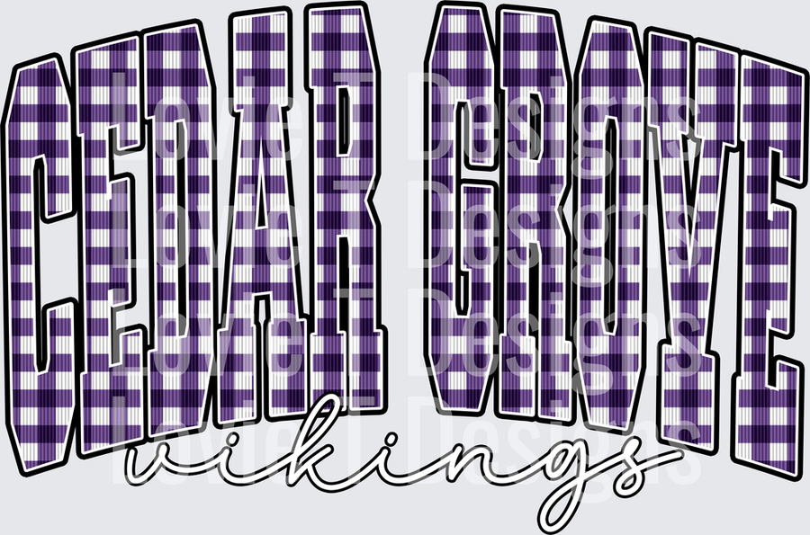 CEDAR GROVE VIKINGS PURPLE GINGHAM