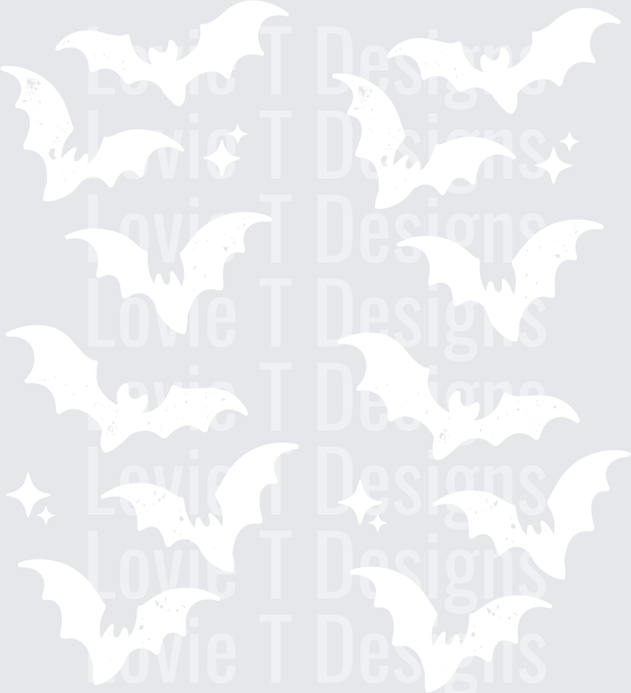 FREAKIN BATS SLEEVE WHITE Halloween DTF transfer design