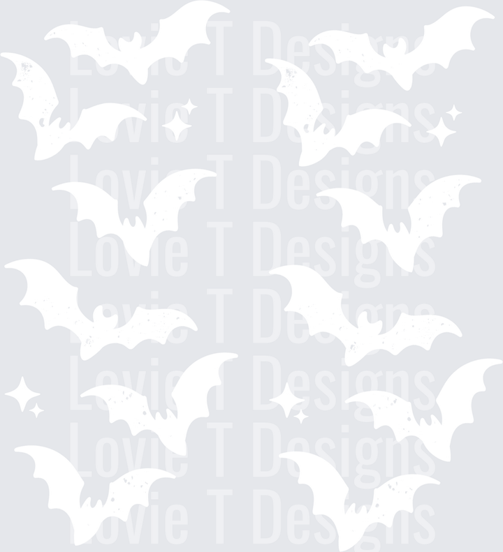 FREAKIN BATS SLEEVE WHITE Halloween DTF transfer design