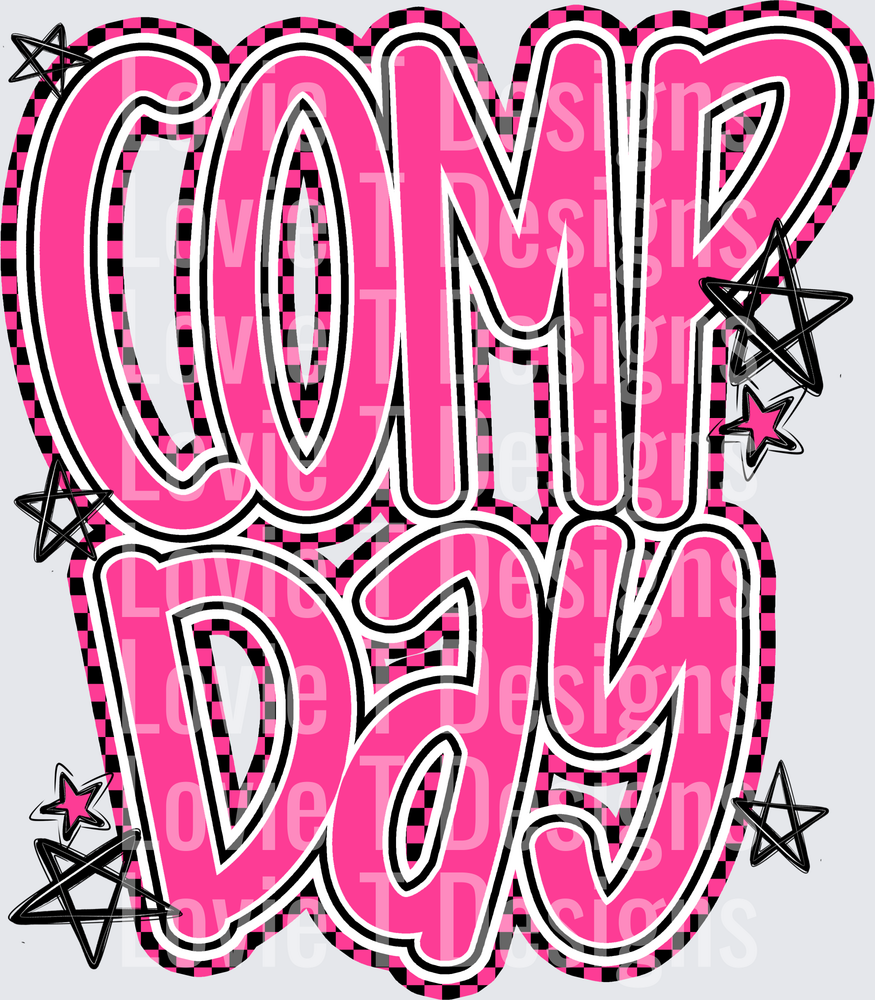 COMP DAY LETTERING PINK