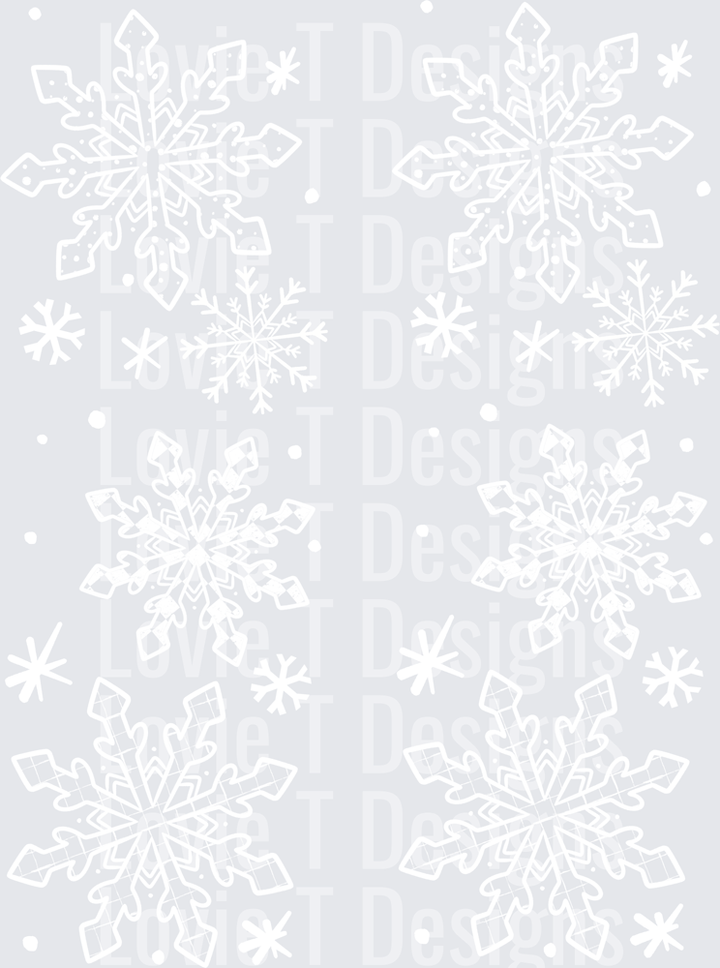 Let It Snow Snowflake Sleeves (White) DTF transfer design