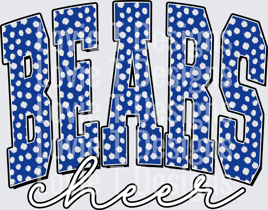 BEARS CHEER ROYAL POLKA DOTS