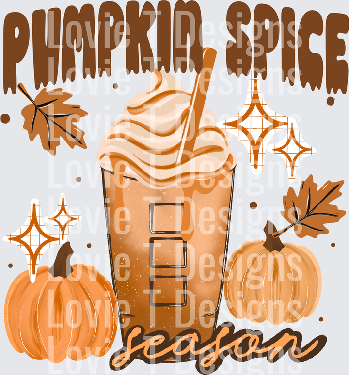 Pumpkin Spice fall DTF transfer design