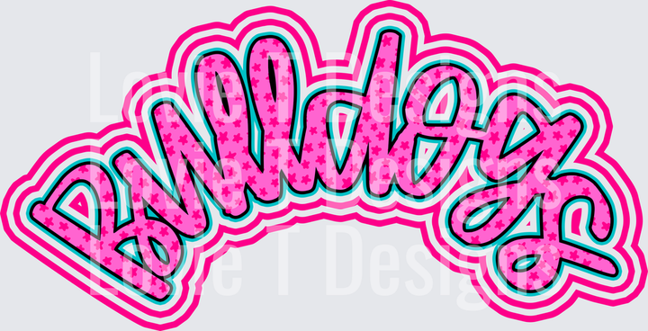 BULLDOGS PINK POCKET mascot DTF transfer design