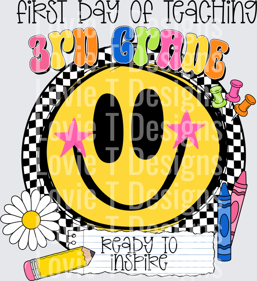 First Day of Teaching 3rd Grade Smiley Face Ready to Inspire