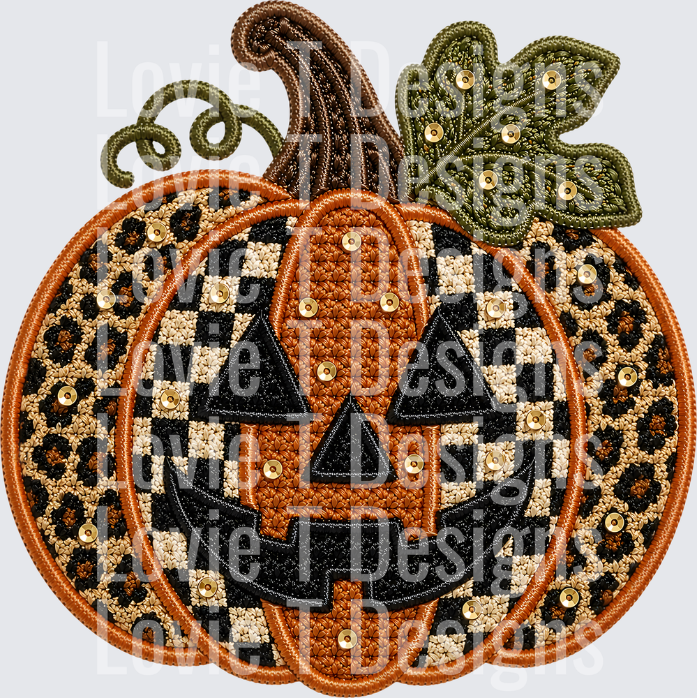 JACK O LANTERN PLAID LEOPARD