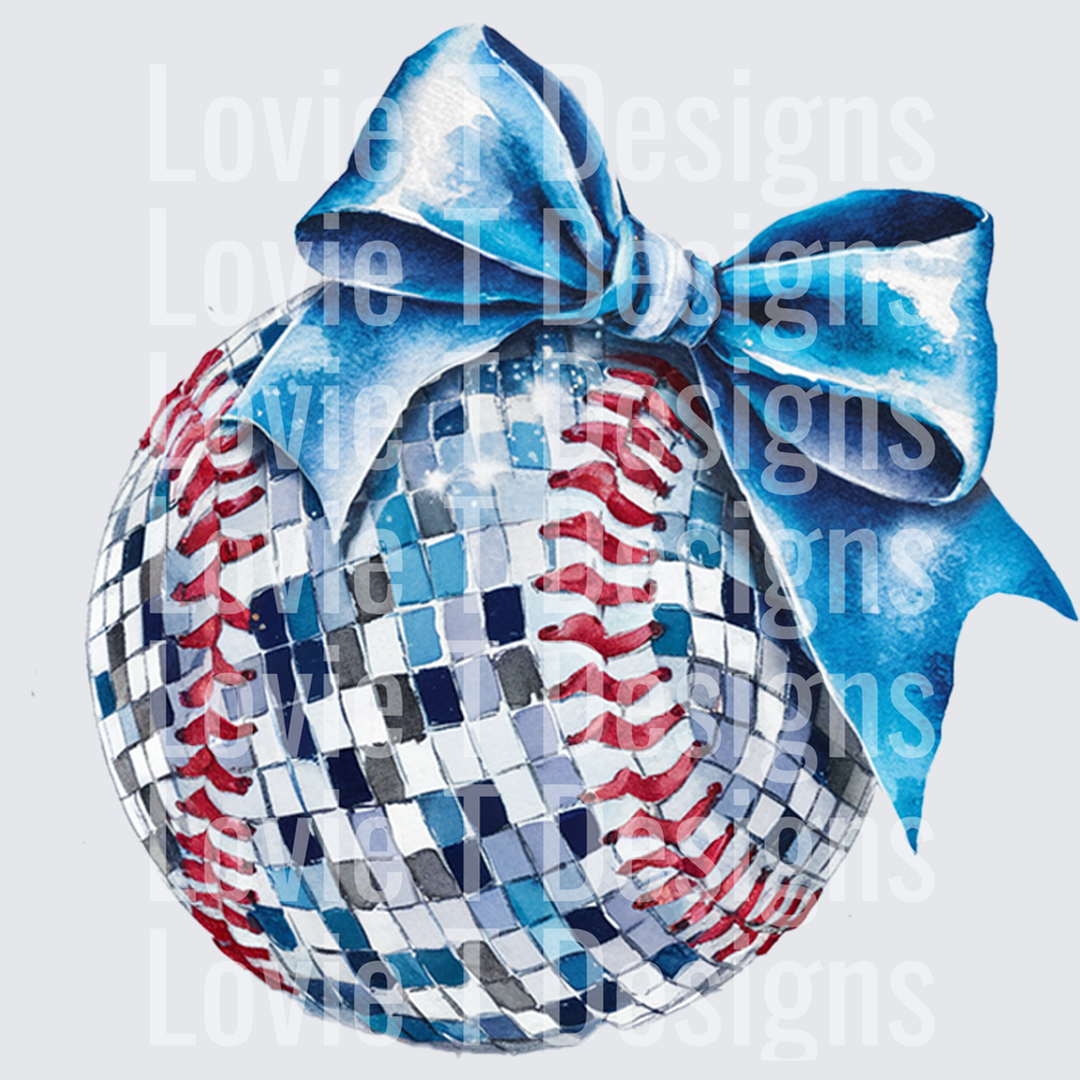 Blue Disco Baseball – DTF Transfer – product image