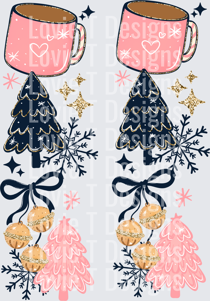 Pink Ticket to the North Pole Sleeve DTF transfer design