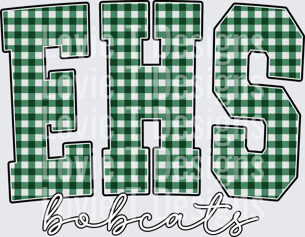 EHS BOBCATS GREEN GINGHAM