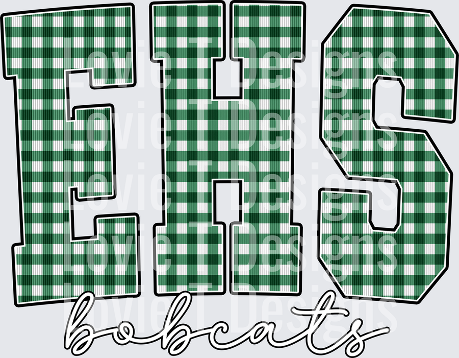 EHS BOBCATS GREEN GINGHAM